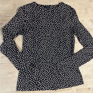 COS Black and tan Polka Dot Long Sleeve Top